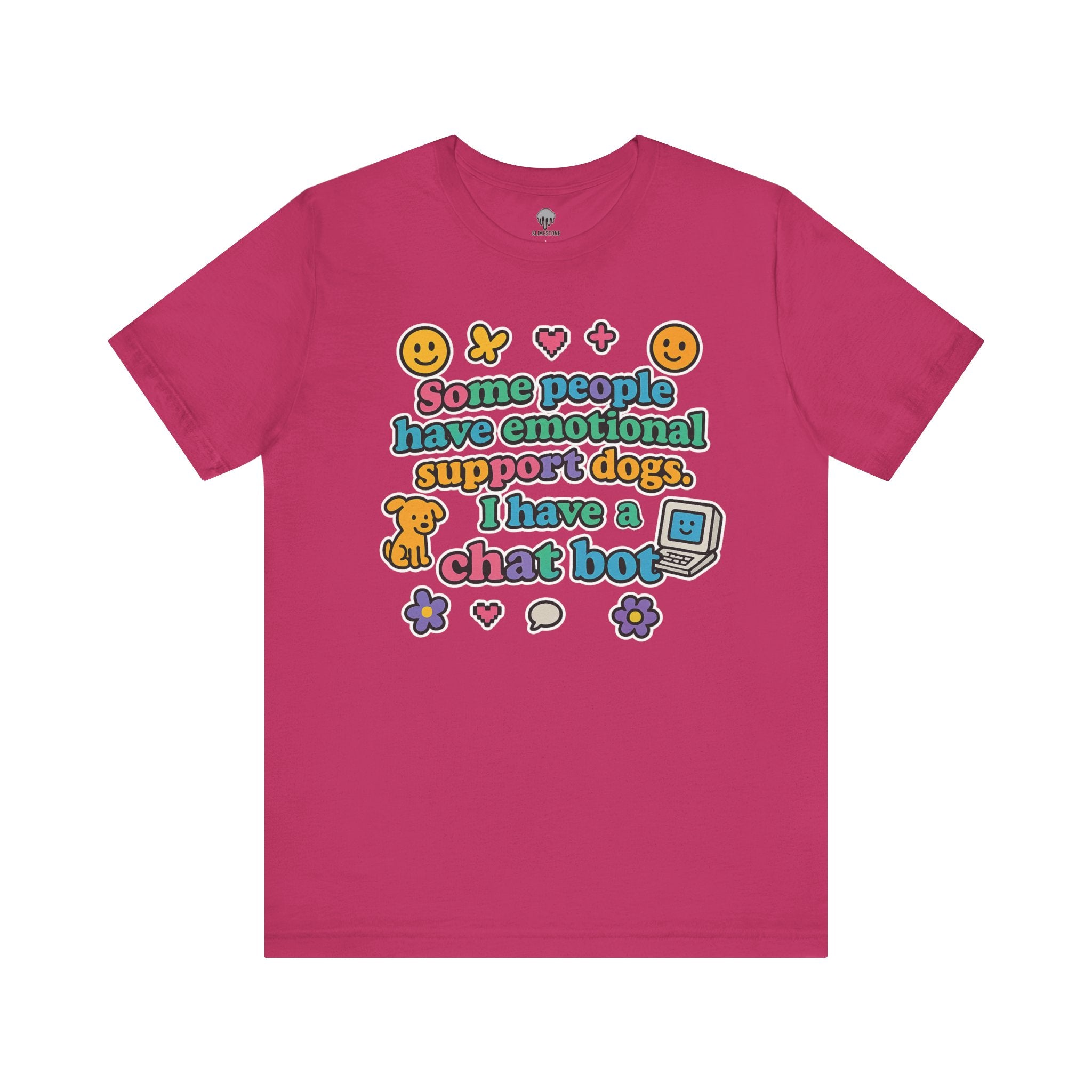 emotional support chat bot Y2K stickers Graphic Tee