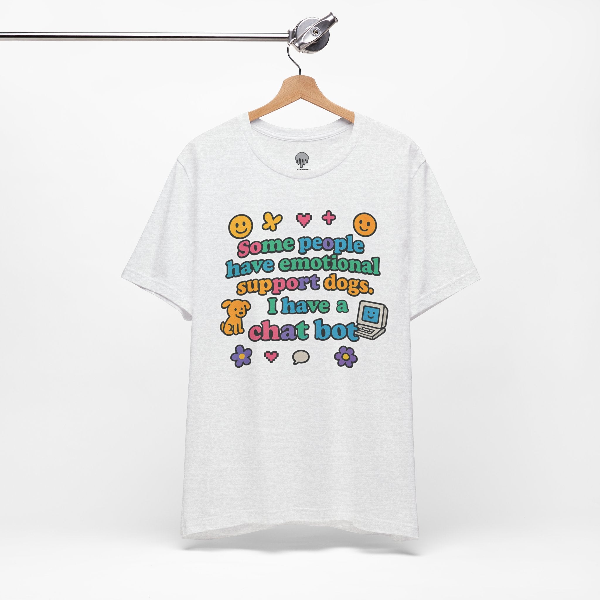 emotional support chat bot Y2K stickers Graphic Tee