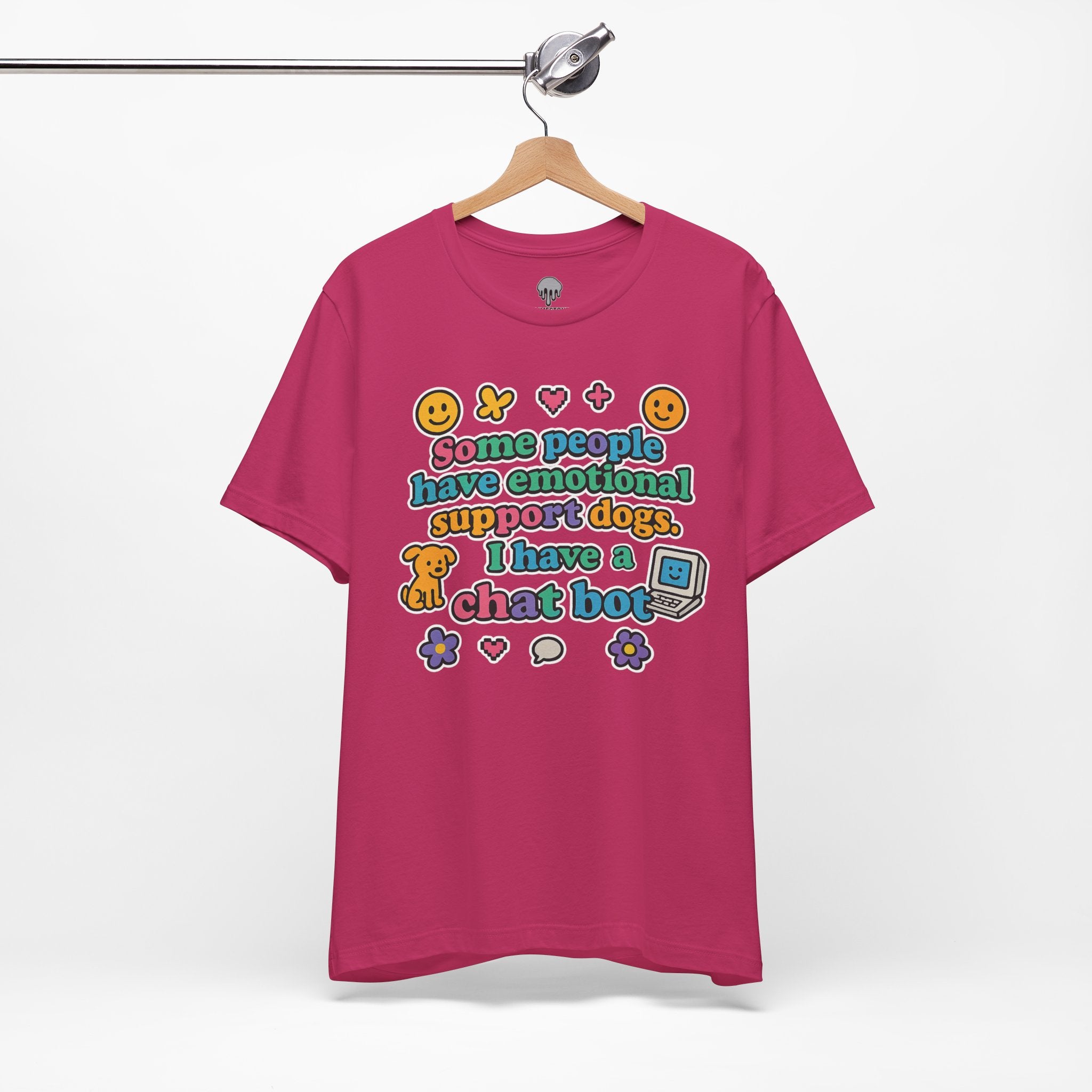 emotional support chat bot Y2K stickers Graphic Tee