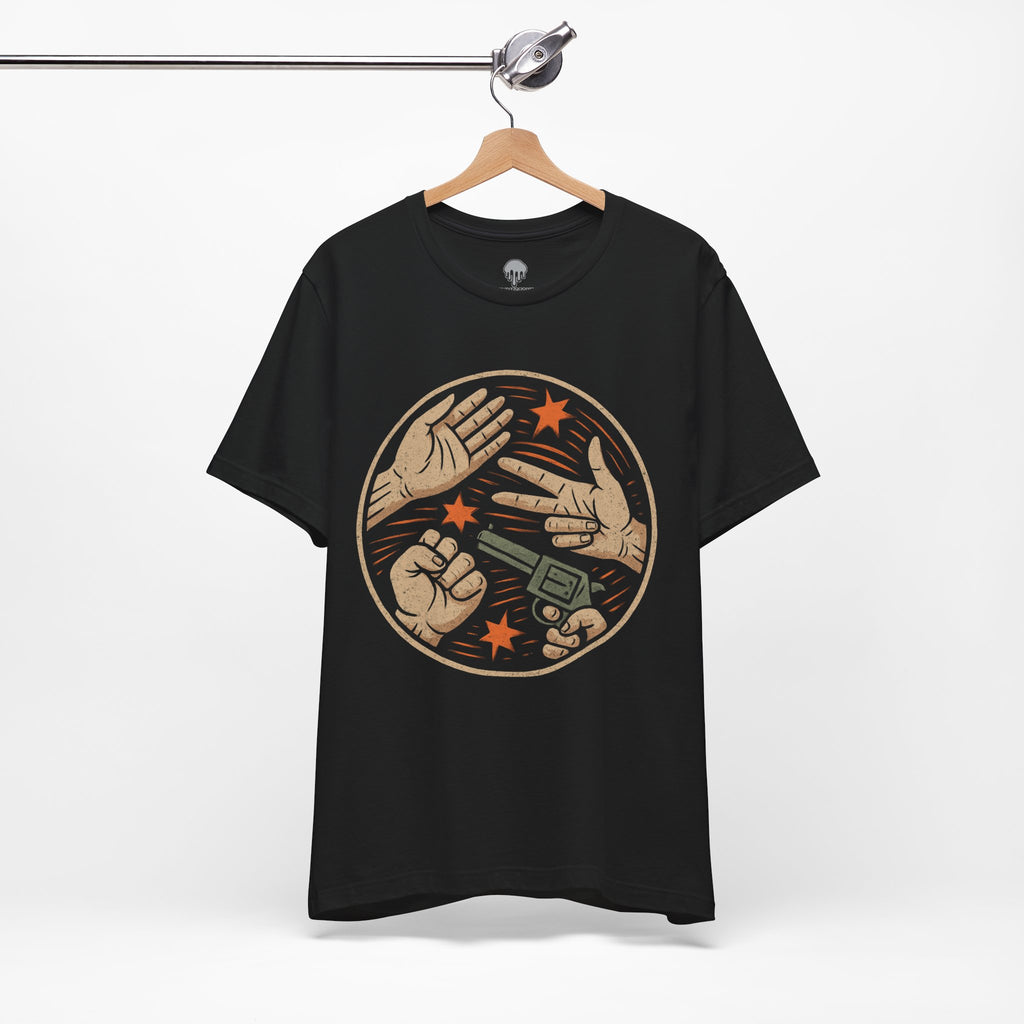 rock, paper, scissors, SHOOT. Graphic Tee